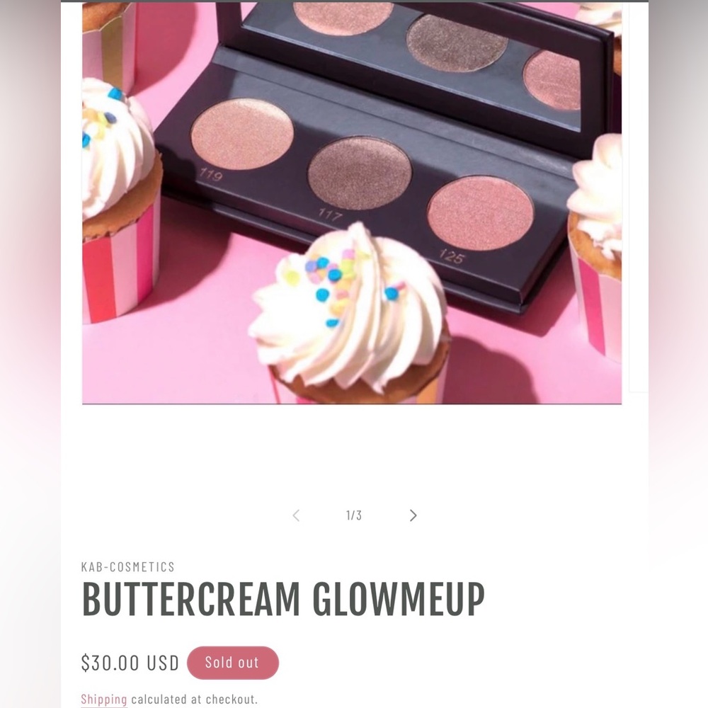 KAB Cosmetics Buttercream Highlighter Trio